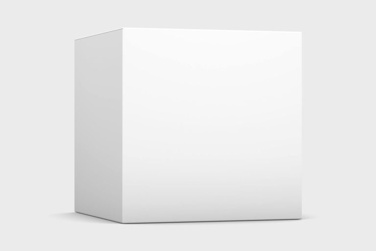 Clean and simple white box on a neutral background, perfect for packaging design mockups.